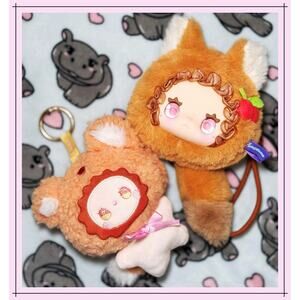 Lucky Lovely Emma Plush Fluffy Dumpling Fox Zip Pouch Squishy Blind Box Pendant